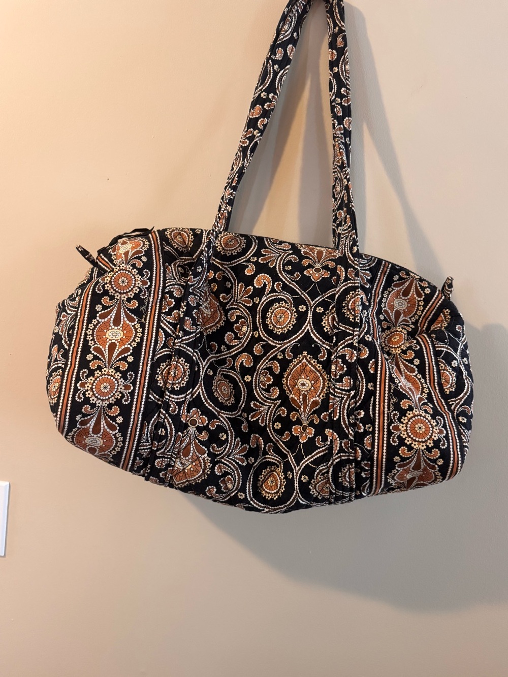 Vintage Y2K Vera Bradley Duffel Bag in Cafe Latte
